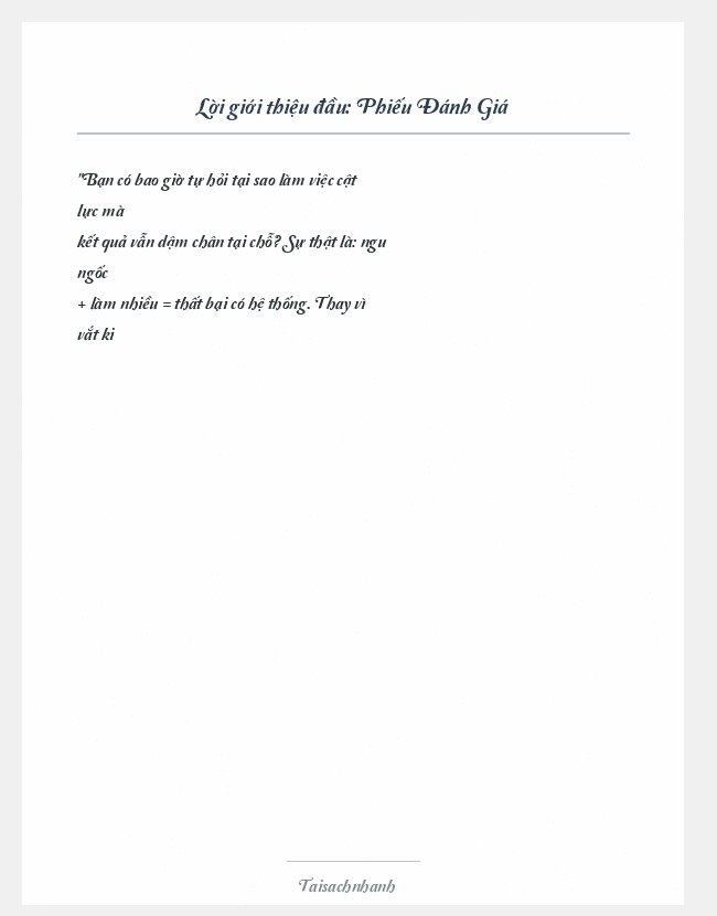 Trích đoạn Phiếu Đánh Giá