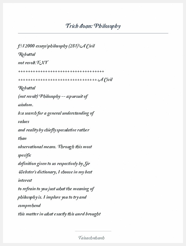 Trích đoạn Philosophy