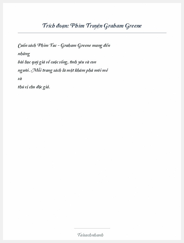 Trích đoạn Phim Truyện Graham Greene