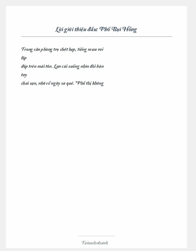 Trích đoạn Phố Bụi Hồng