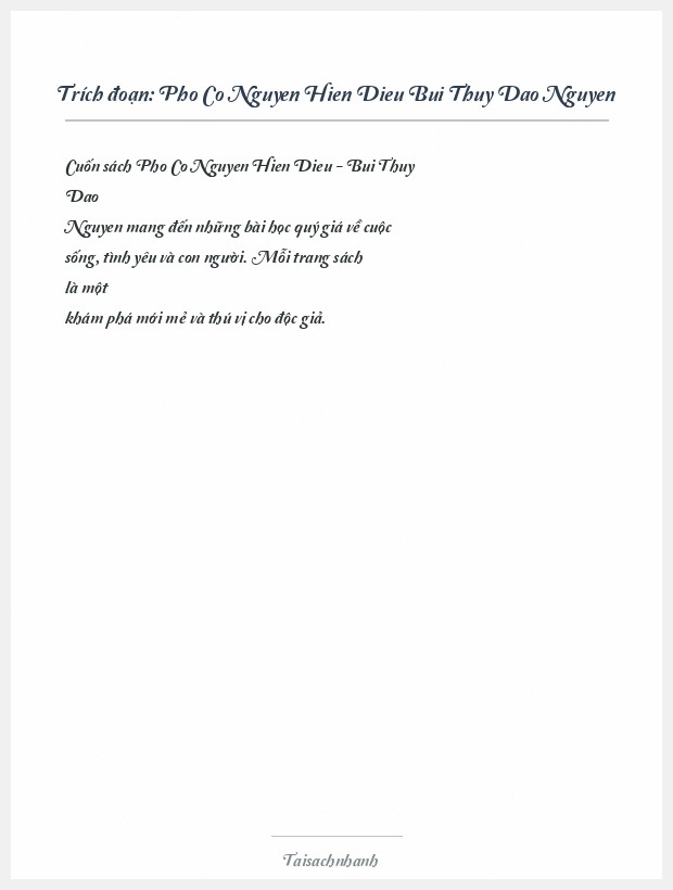 Trích đoạn Pho Co Nguyen Hien Dieu Bui Thuy Dao Nguyen