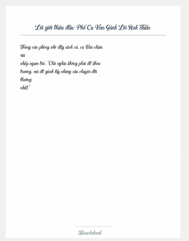 Trích đoạn Phố Cụ Văn Gánh Lời Anh Tuấn