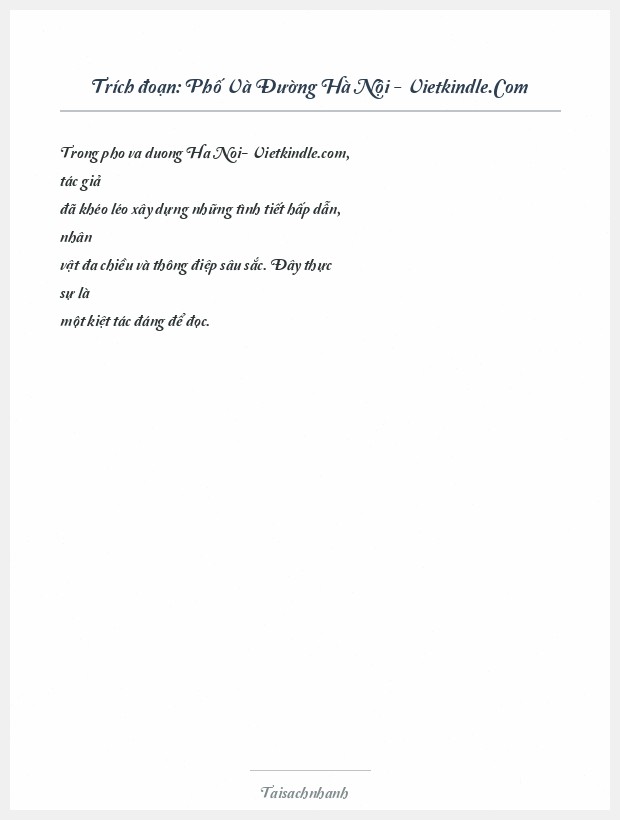 Trích đoạn Phố Và Đường Hà Nội - Vietkindle.Com