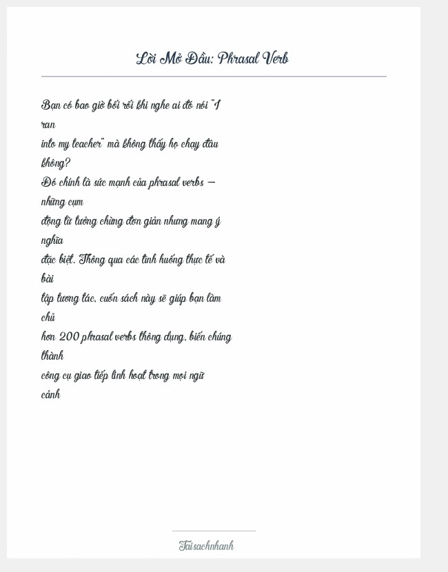 Trích đoạn Phrasal Verb