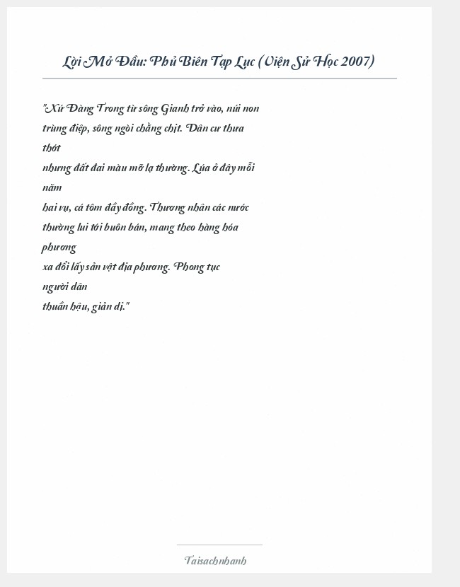 Trích đoạn Phủ Biên Tạp Lục (Viện Sử Học 2007)