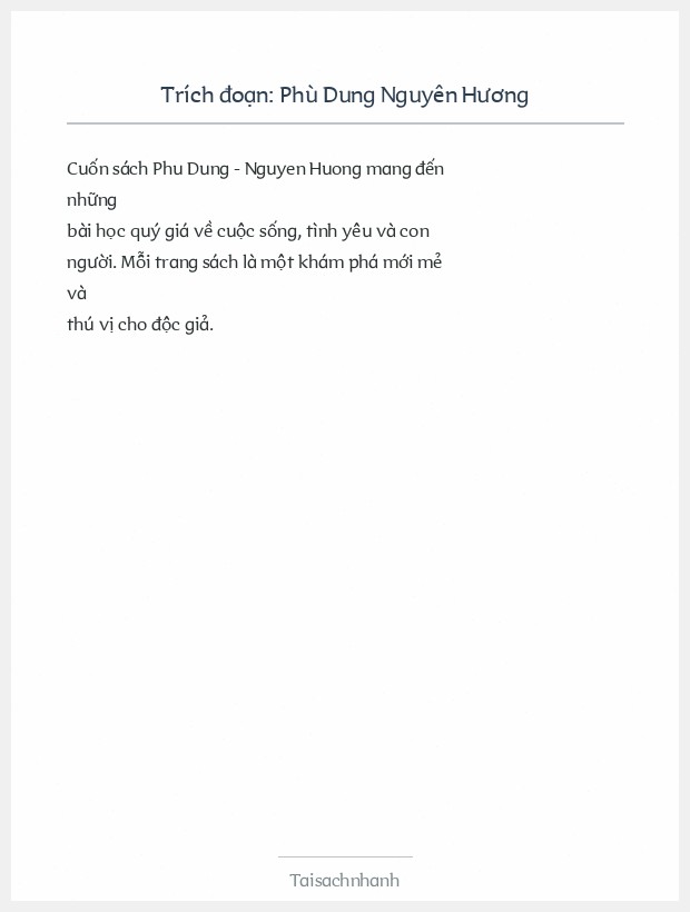 Trích đoạn Phù Dung Nguyên Hương