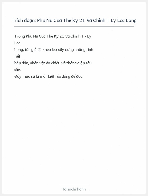 Trích đoạn Phu Nu Cua The Ky 21 Va Chinh T Ly Lac Long