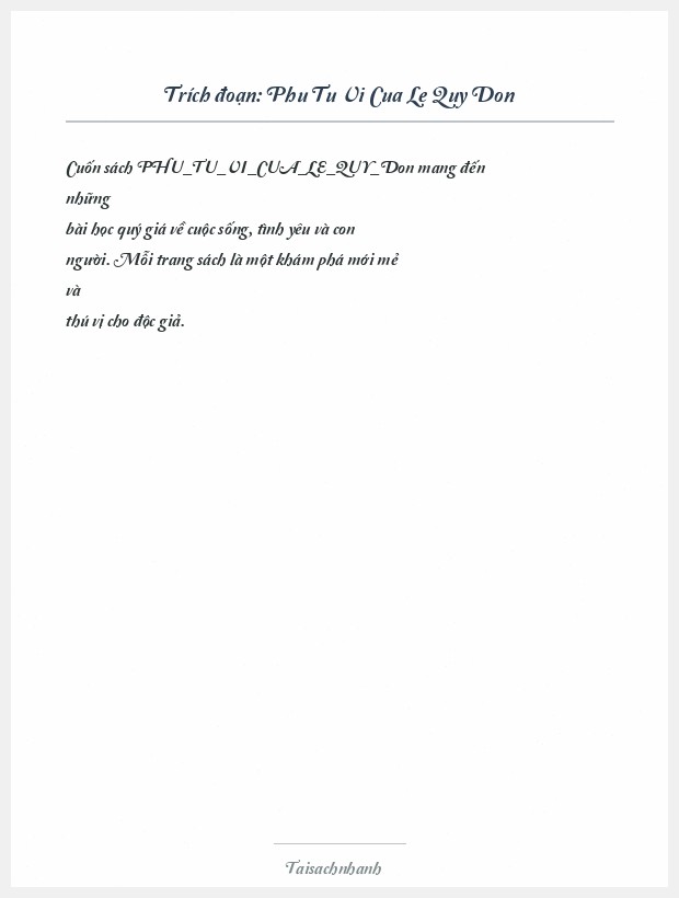 Trích đoạn Phu Tu Vi Cua Le Quy Don