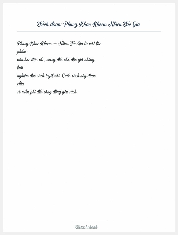 Trích đoạn Phung Khac Khoan Nhieu Tac Gia