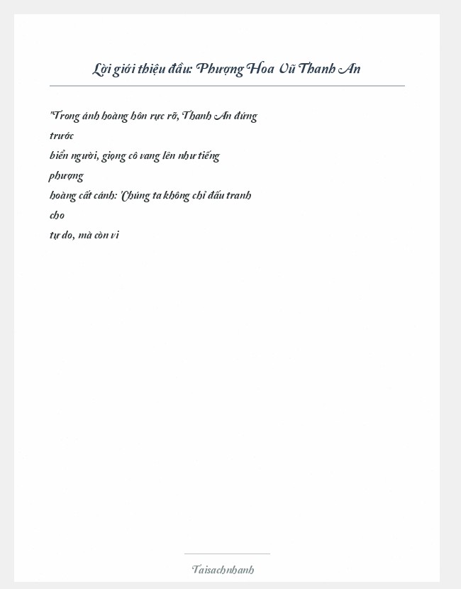 Trích đoạn Phượng Hoa Vũ Thanh An