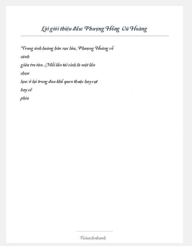 Trích đoạn Phượng Hồng Vũ Hoàng