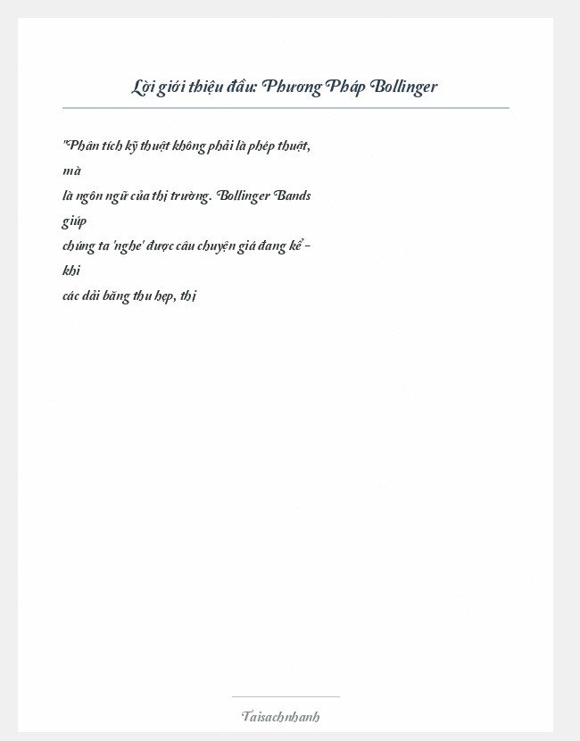 Trích đoạn Phương Pháp Bollinger