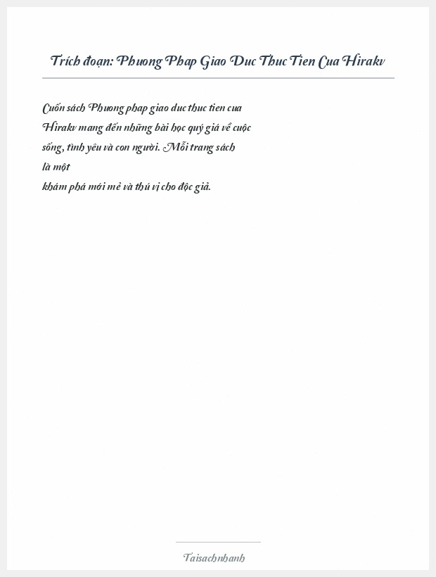 Trích đoạn Phuong Phap Giao Duc Thuc Tien Cua Hirakv