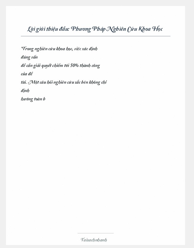 Trích đoạn Phương Pháp Nghiên Cứu Khoa Học