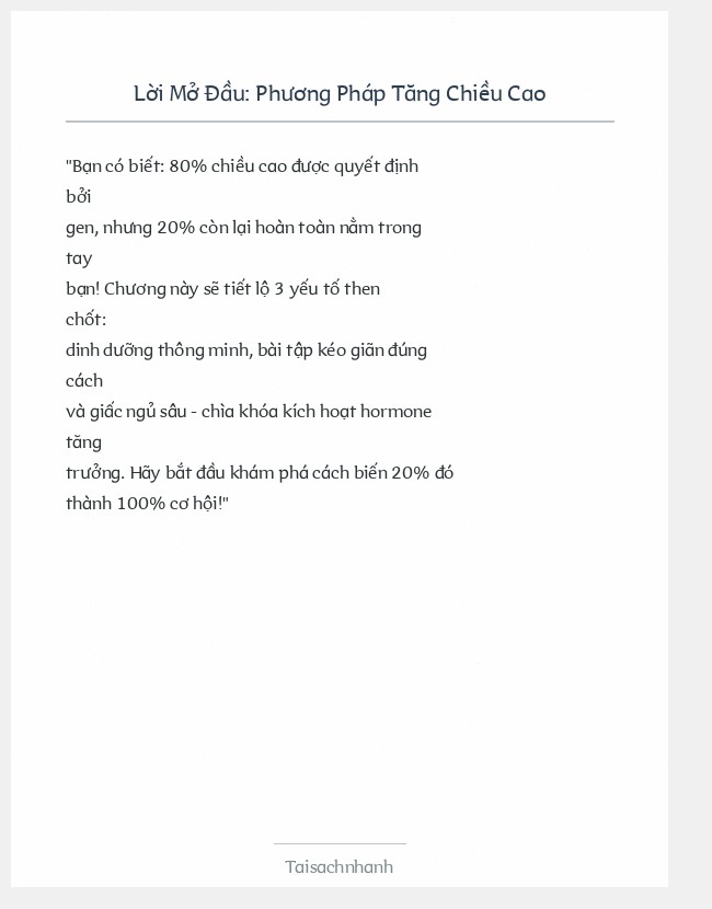 Trích đoạn Phương Pháp Tăng Chiều Cao