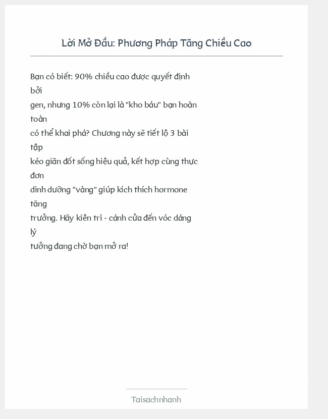 Trích đoạn Phương Pháp Tăng Chiều Cao