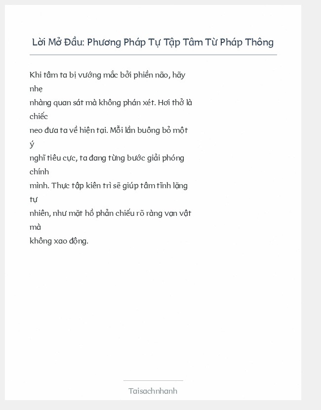 Trích đoạn Phương Pháp Tự Tập Tâm Từ Pháp Thông