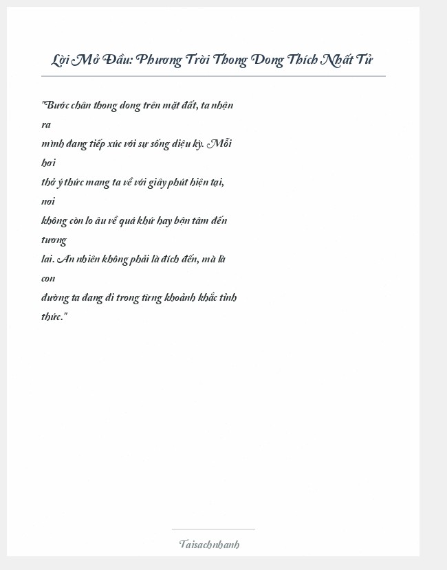 Trích đoạn Phương Trời Thong Dong Thích Nhất Tử