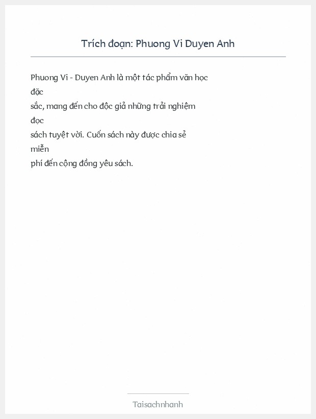 Trích đoạn Phuong Vi Duyen Anh