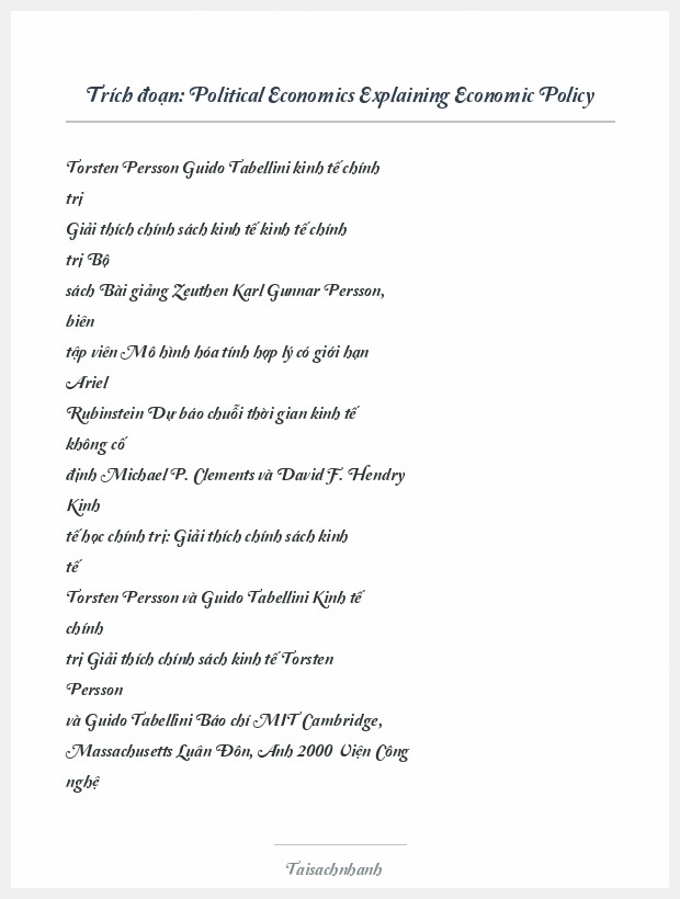 Trích đoạn Political Economics Explaining Economic Policy