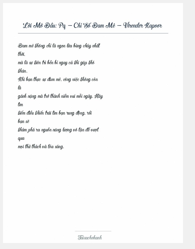 Trích đoạn Pq - Chỉ Số Đam Mê - Virender Kapoor