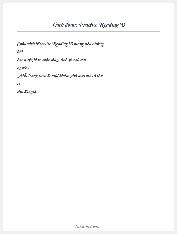 Trích đoạn Practice Reading B