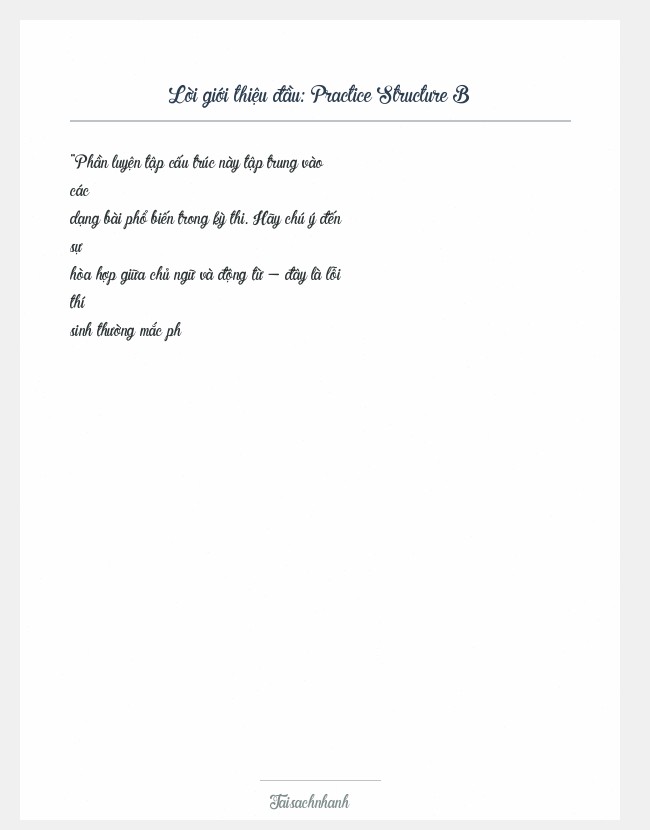 Trích đoạn Practice Structure B