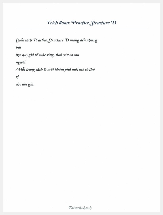 Trích đoạn Practice Structure D