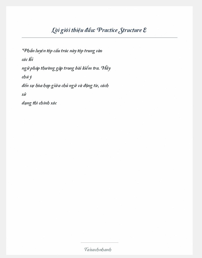 Trích đoạn Practice Structure E