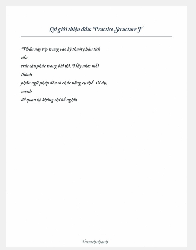 Trích đoạn Practice Structure F