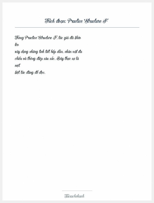 Trích đoạn Practice Structure F