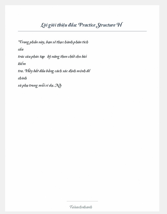 Trích đoạn Practice Structure H