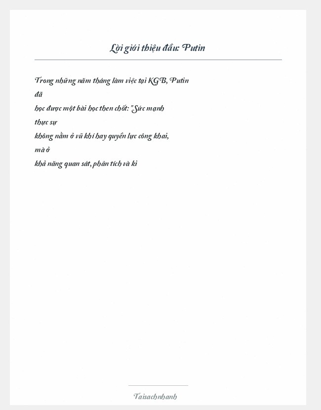 Trích đoạn Putin