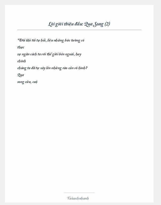 Trích đoạn Qua Song (2)