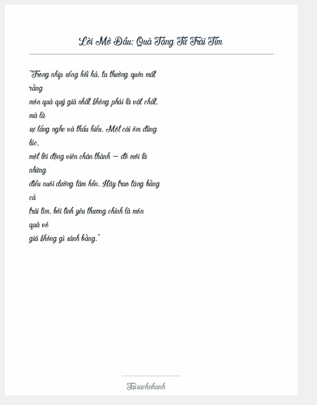Trích đoạn Quà Tặng Từ Trái Tim