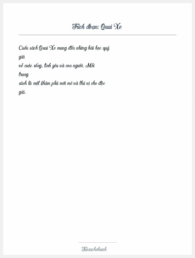 Trích đoạn Quai Xe