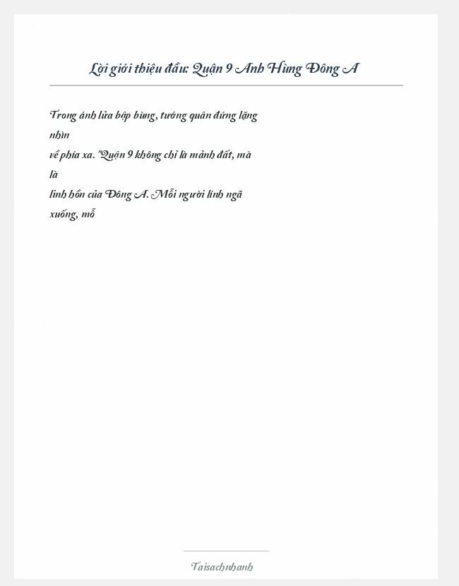 Trích đoạn Quận 9 Anh Hùng Đông A