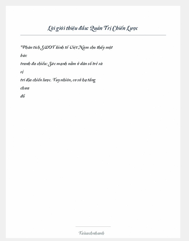 Trích đoạn Quản Trị Chiến Lược