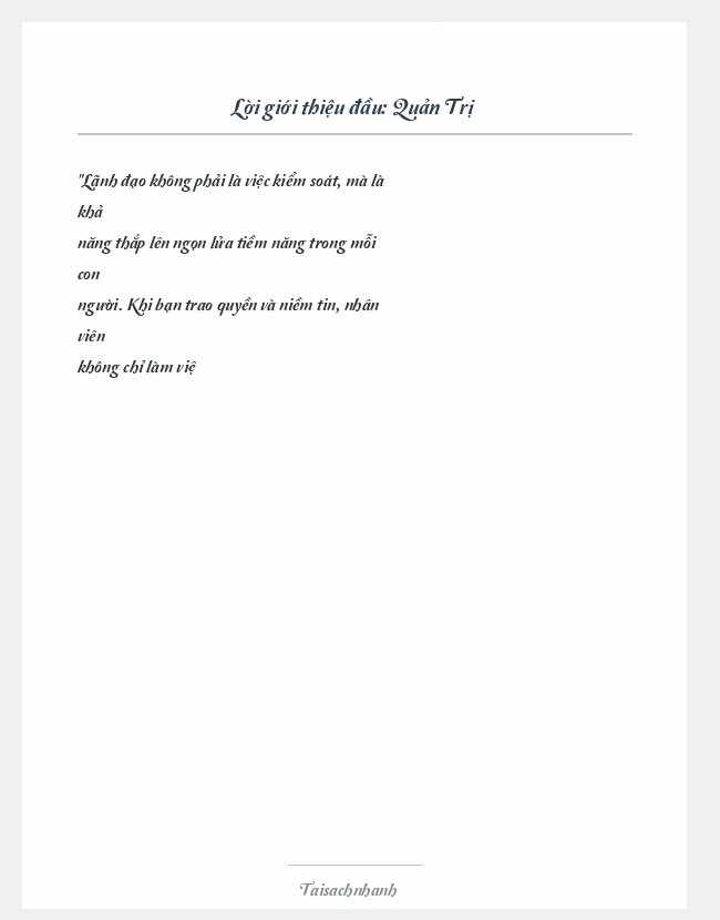 Trích đoạn Quản Trị