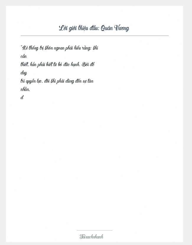 Trích đoạn Quân Vương