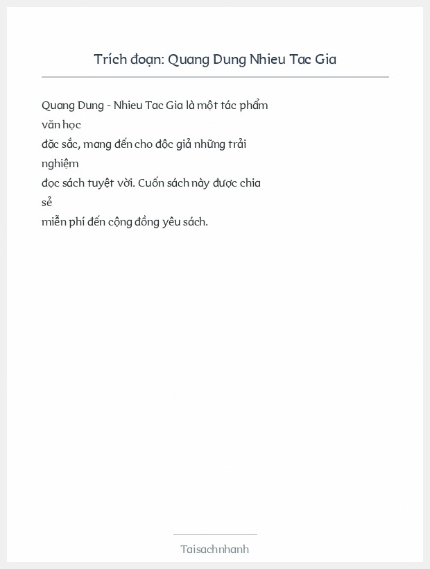 Trích đoạn Quang Dung Nhieu Tac Gia