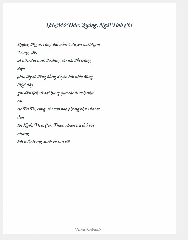 Trích đoạn Quảng Ngãi Tỉnh Chí