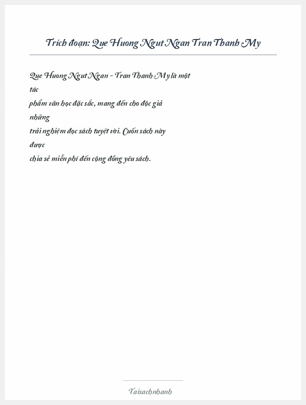 Trích đoạn Que Huong Ngut Ngan Tran Thanh My