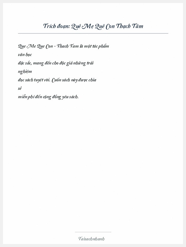 Trích đoạn Quê Mẹ Quê Con Thạch Tâm