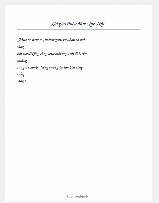 Trích đoạn Que Nôi