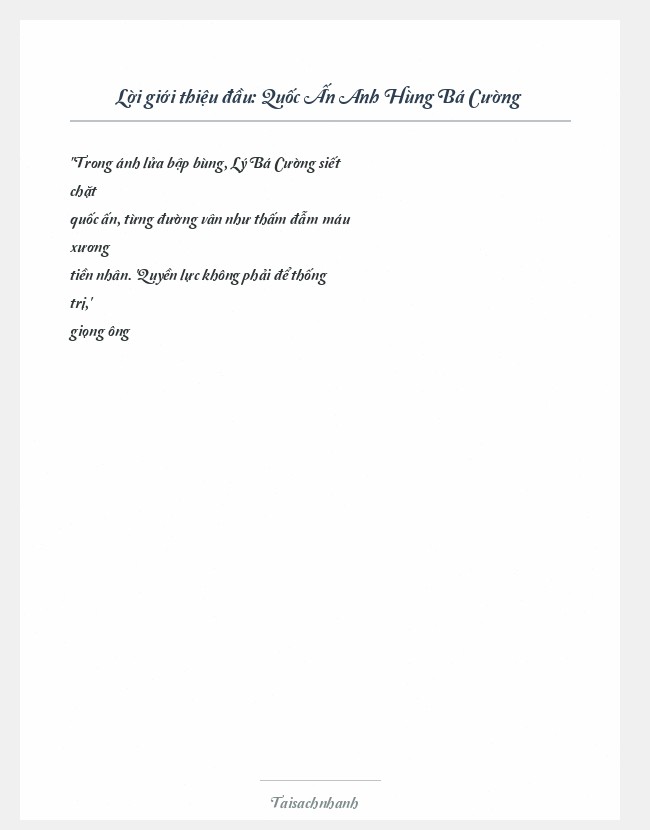 Trích đoạn Quốc Ấn Anh Hùng Bá Cường