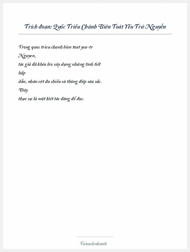 Trích đoạn Quốc Triều Chánh Biên Toát Yếu Trứ Nguyễn