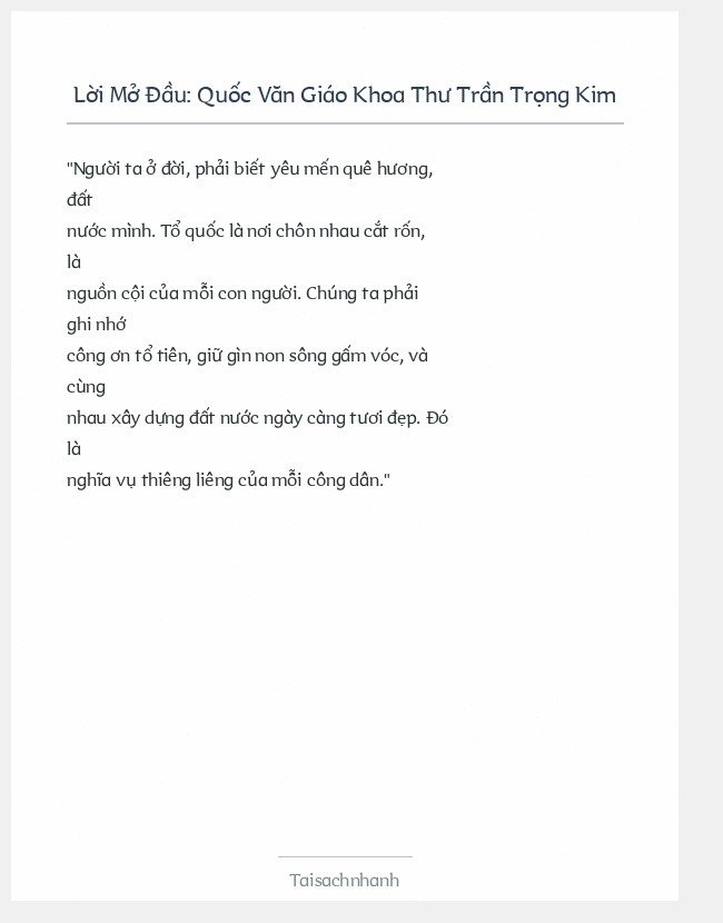 Trích đoạn Quốc Văn Giáo Khoa Thư Trần Trọng Kim