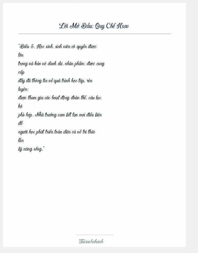 Trích đoạn Quy Chế Hssv