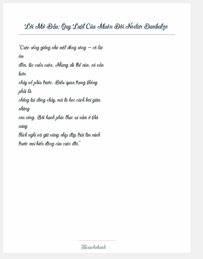 Trích đoạn Quy Luật Của Muôn Đời Nodar Dumbatze